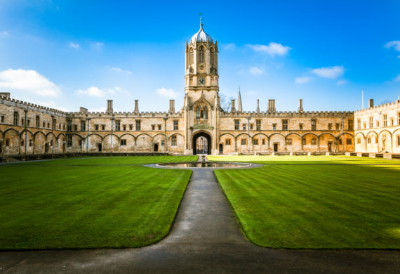 Christ Church's Tom Tower and College, Oxford University, United Kingdom