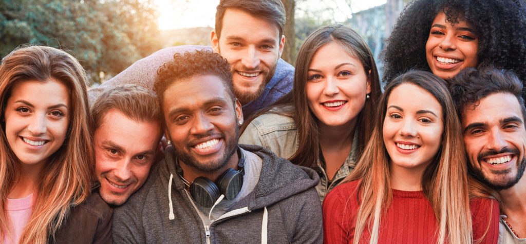Young diverse travelers